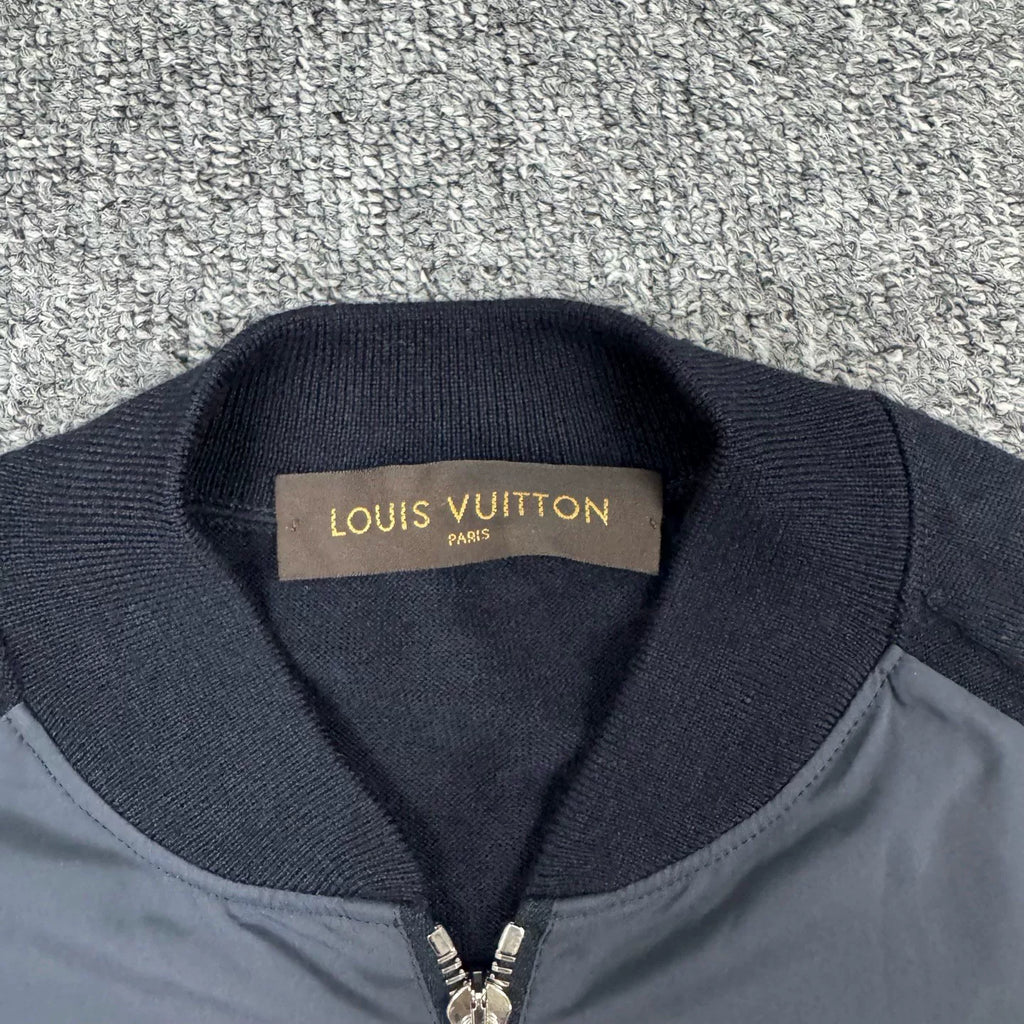 Louis Vuitton LV monogram logo knit patchwork zip-up jacket