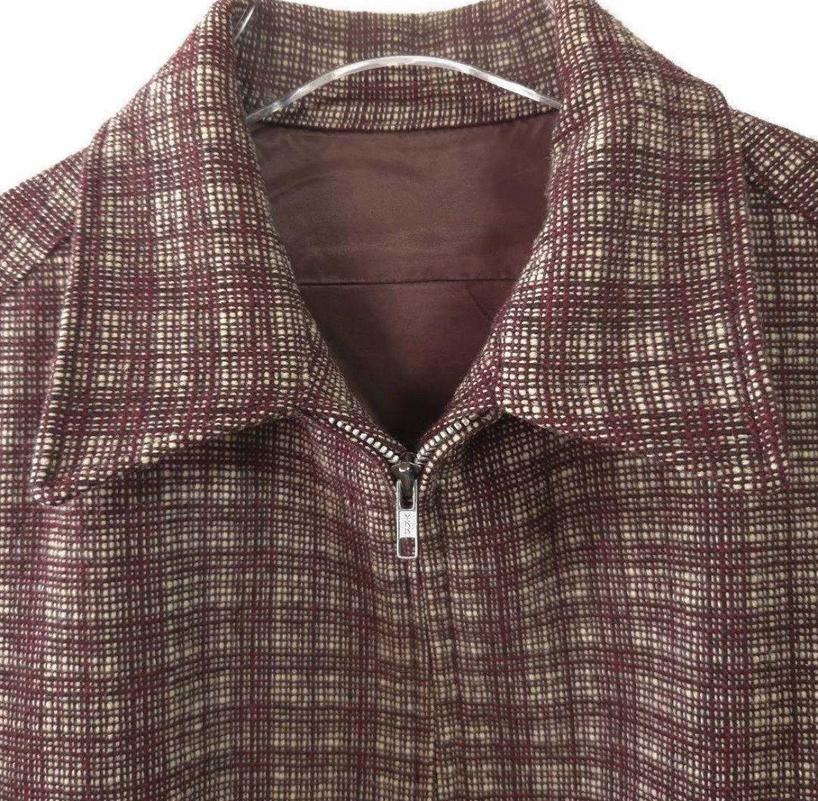 Yohji Yamamoto 1990s Wool Tweed Check Zip-Up Jacket
