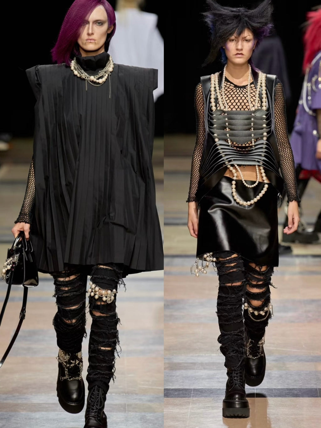 Junya Watanabe 23SS beaded distressed ripped jeans
