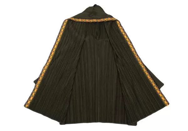 Issey Miyake Vintage Green Floral Hooded Pleated Top