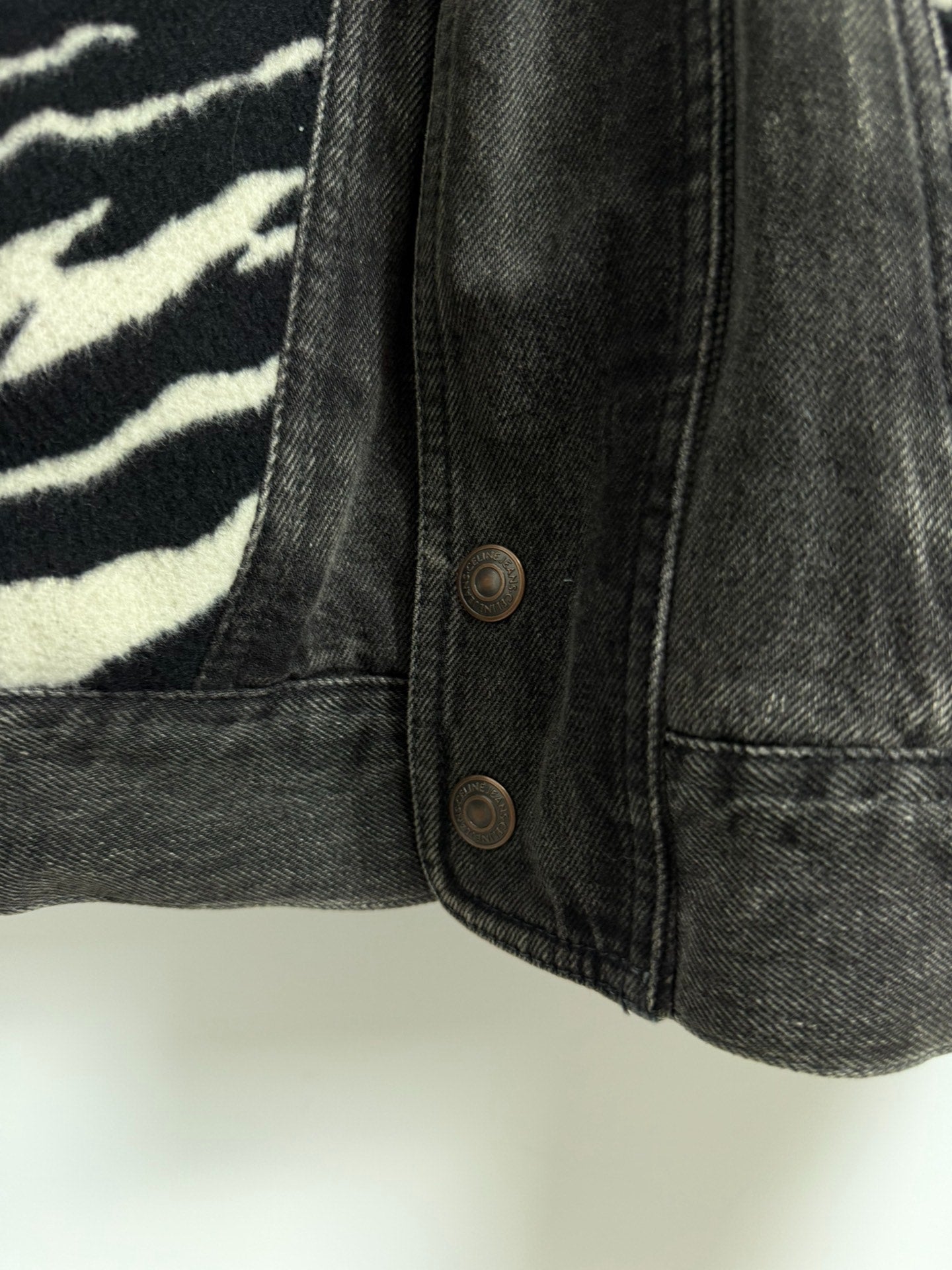 Celine 21FW Zebra Print Gray Denim Cotton Jacket