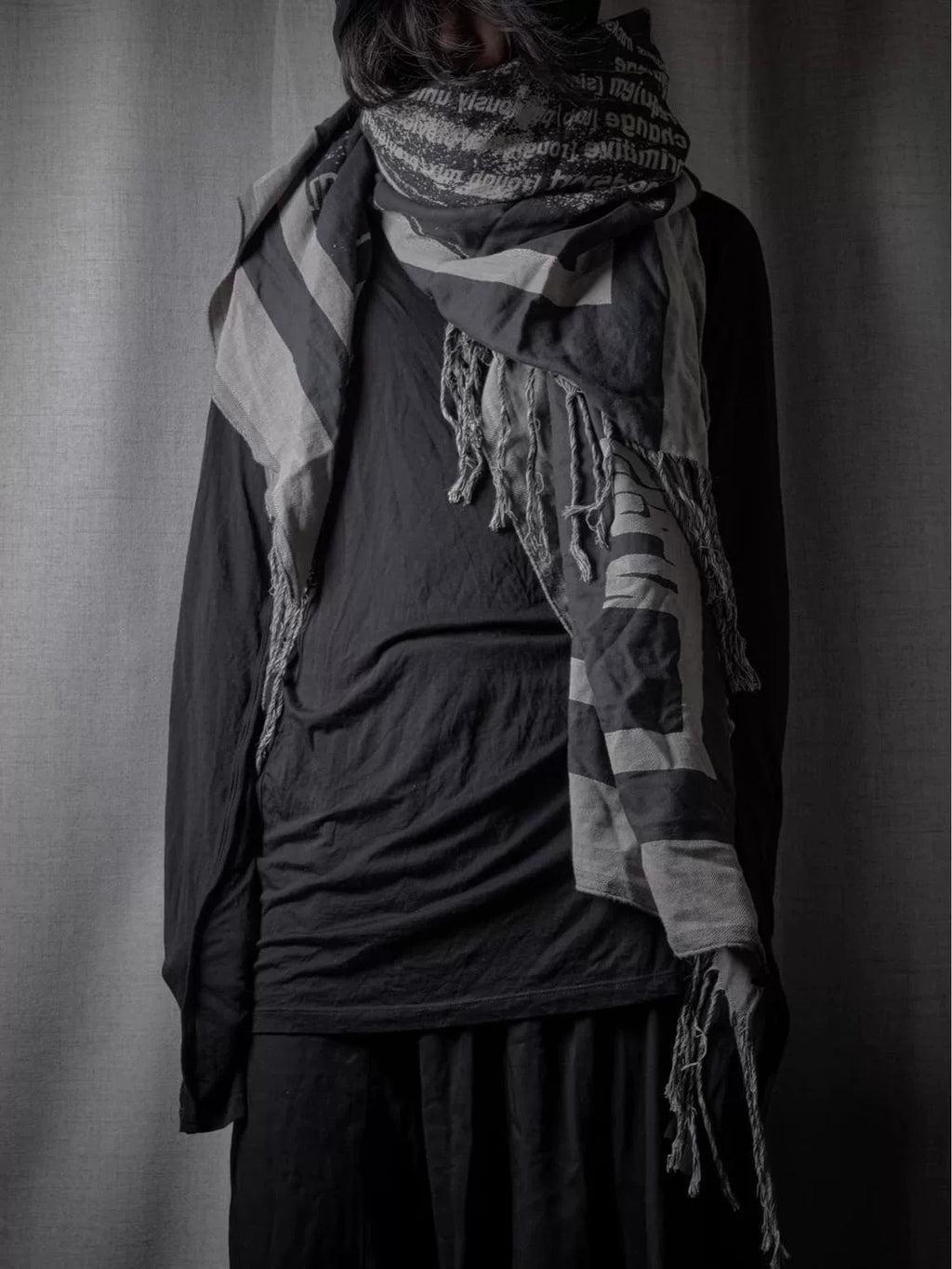 Julius_7 SS11 Killing Joke jacquard scarf large shawl