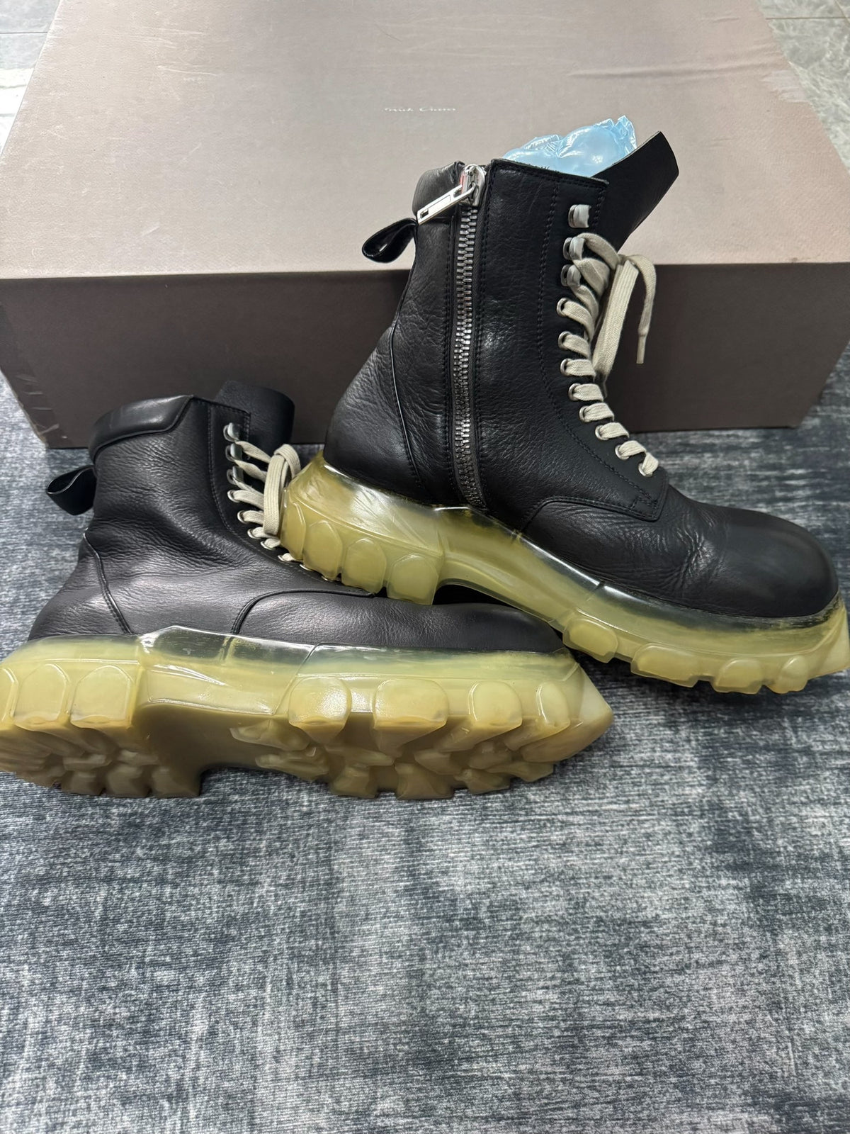 Rick Owens Transparent Octopus Sole Military Boots