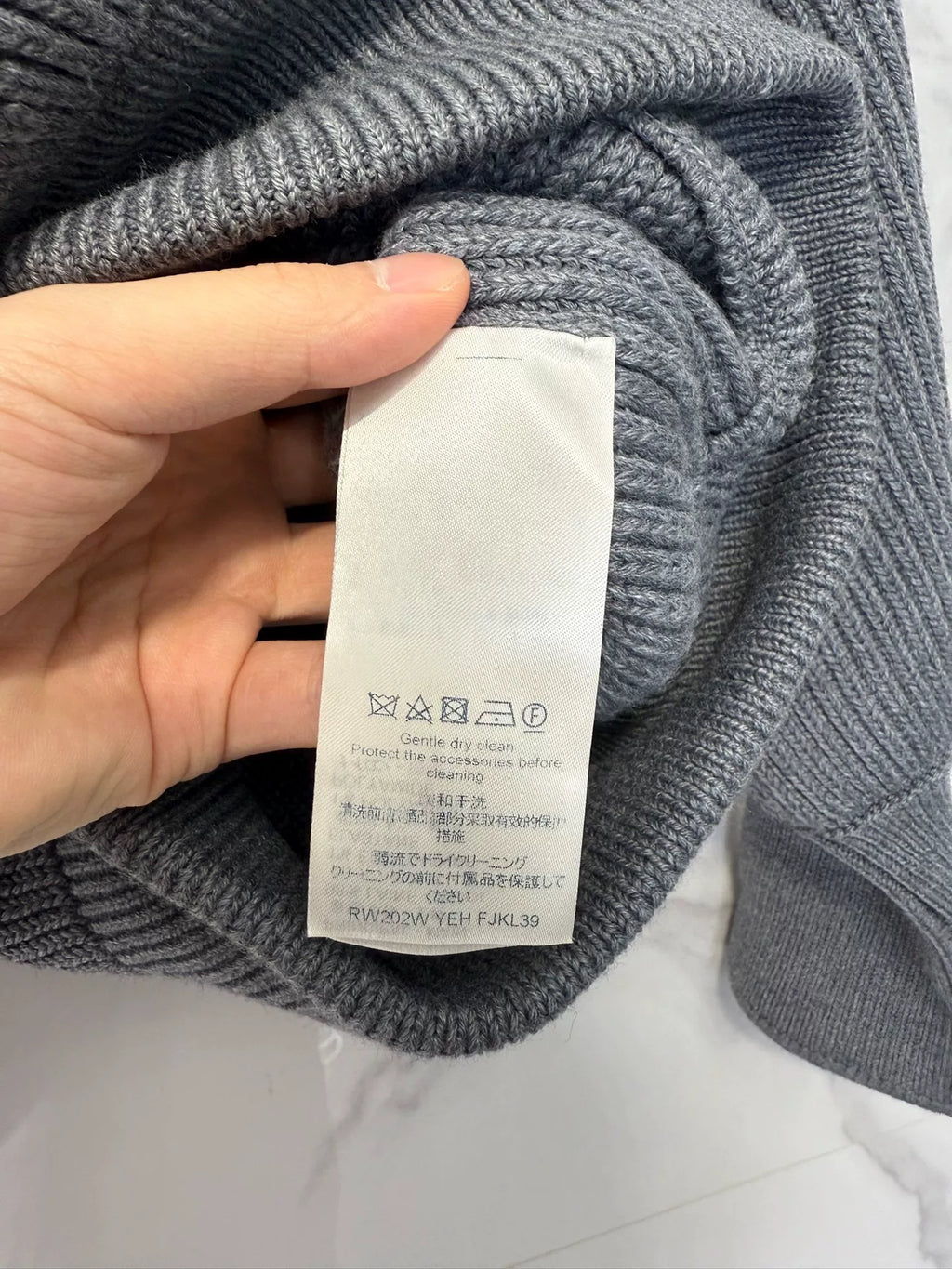 Louis Vuitton Grey Logo Print Knit Sweater