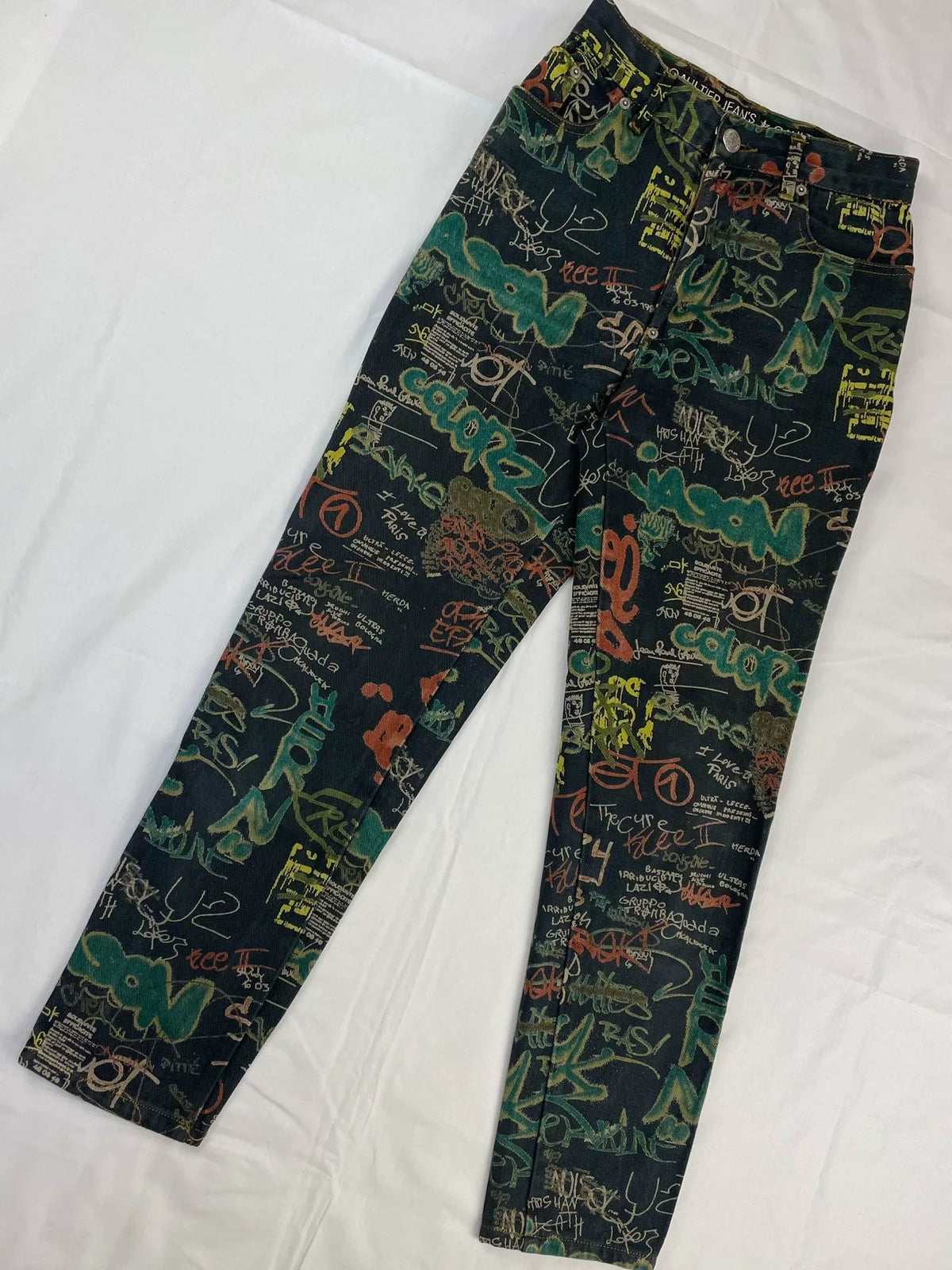 1994 Spring/Summer Jean Paul Gaultier Graffiti Print Jeans