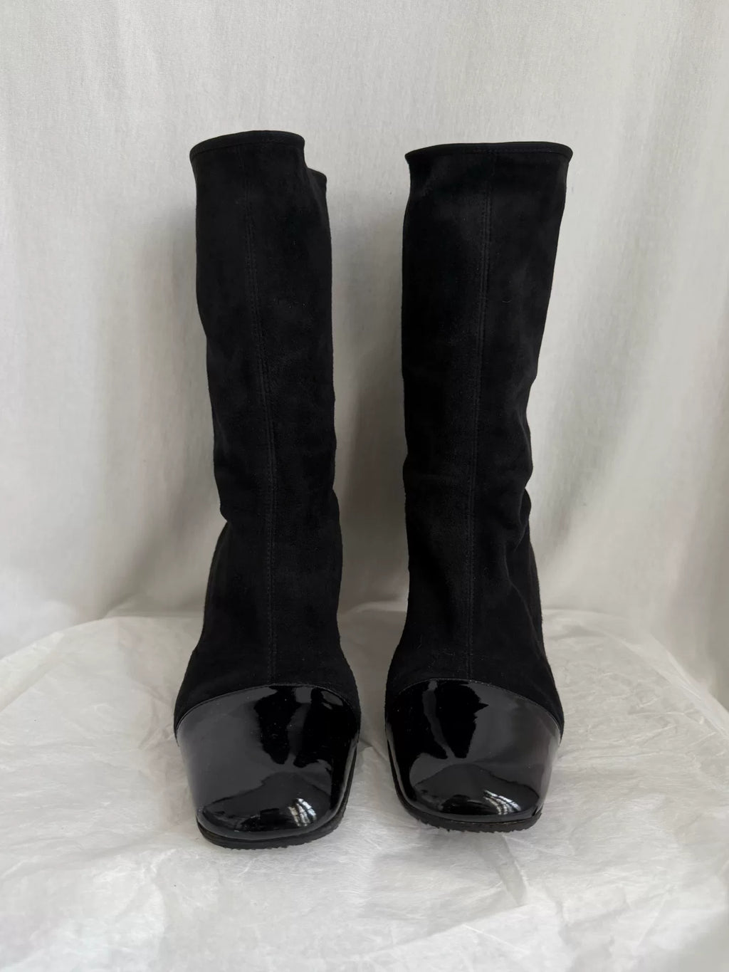 Chanel vintage stretch mid-calf boots