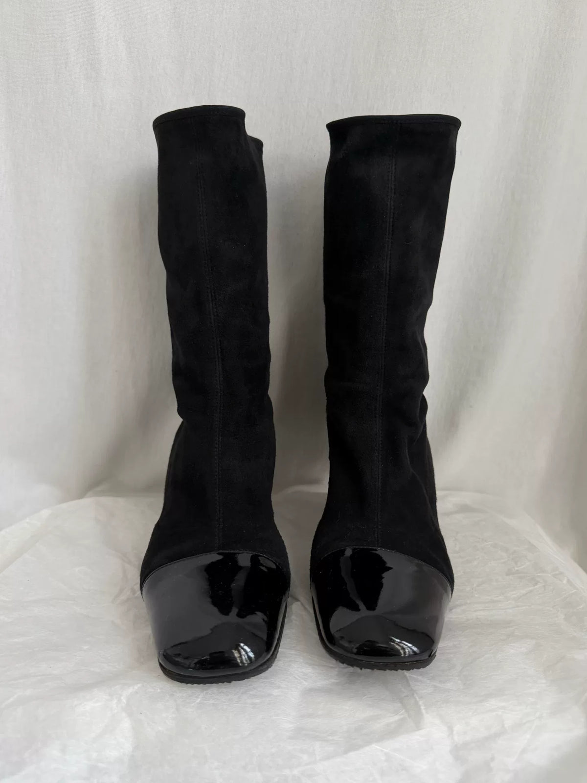 Chanel vintage stretch mid-calf boots