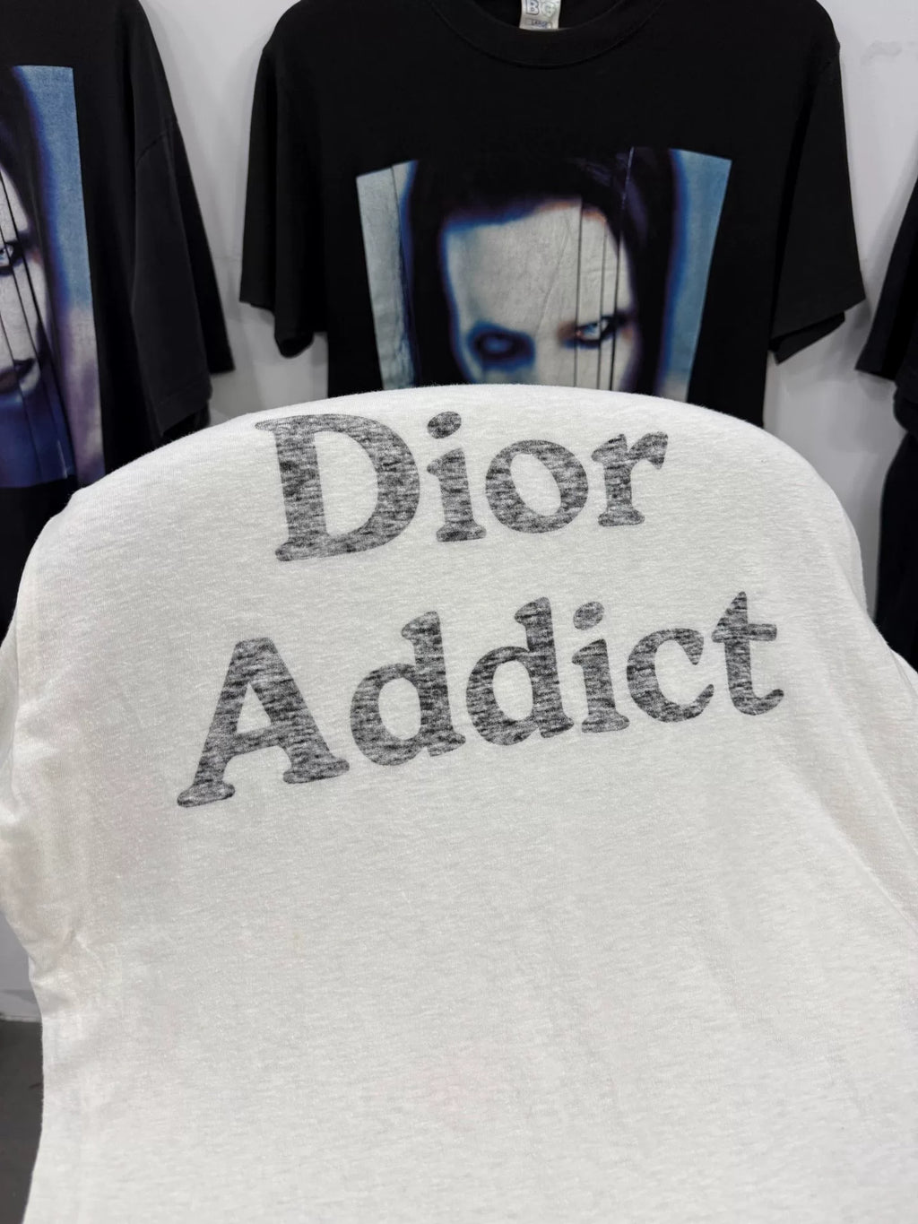 Dior SS02 "Addict" Logo Print Reversible T Shirt