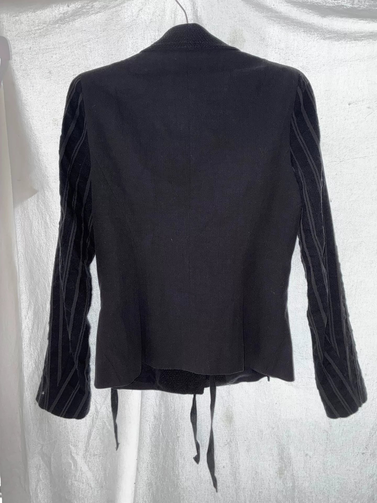 Ann Demeulemeester 97SS White Label Openwork Striped Lace-Up Jacket