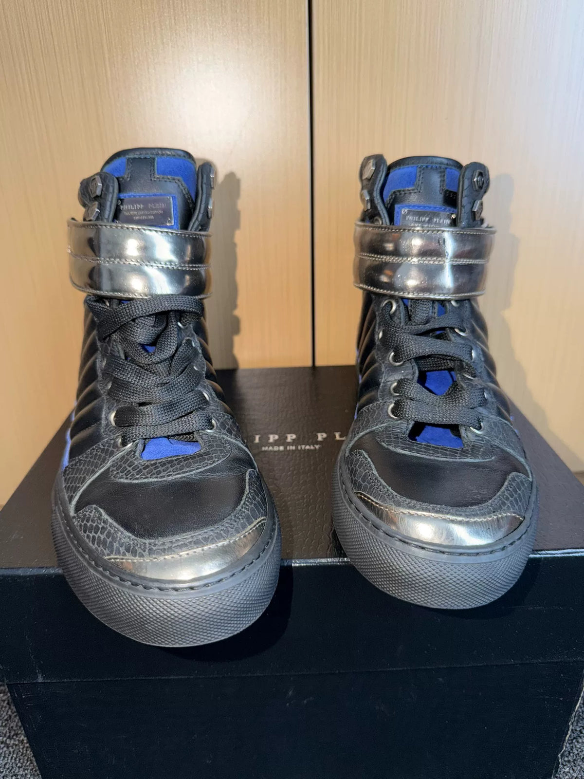 Philipp Plein Iconic Snake Print Lace-Up Sneakers