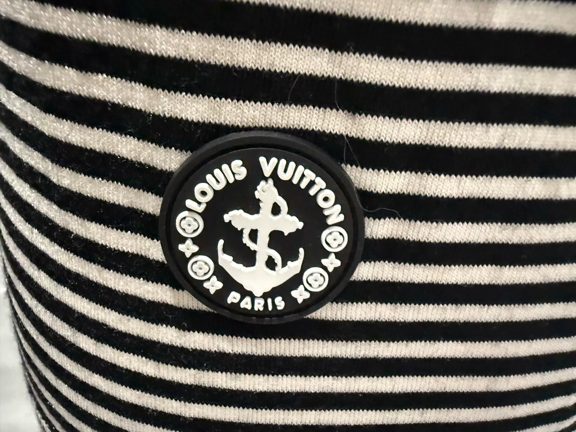 Louis Vuitton Gold Logo Wool Cardigan