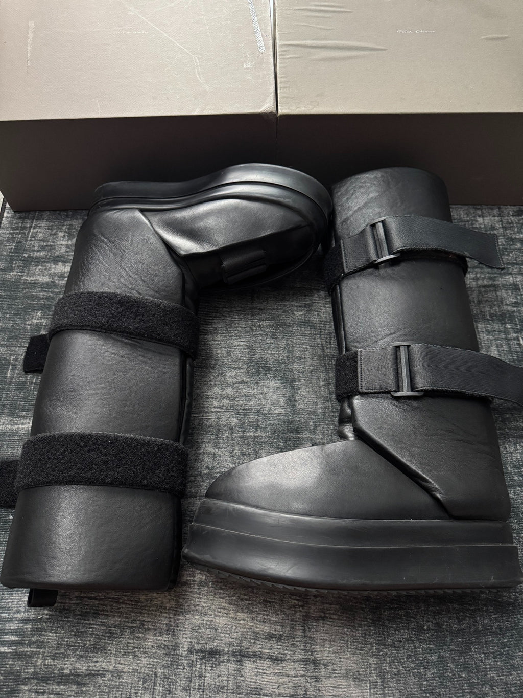 Rick Owens 23FW Runway Splint Panel Platform Boots