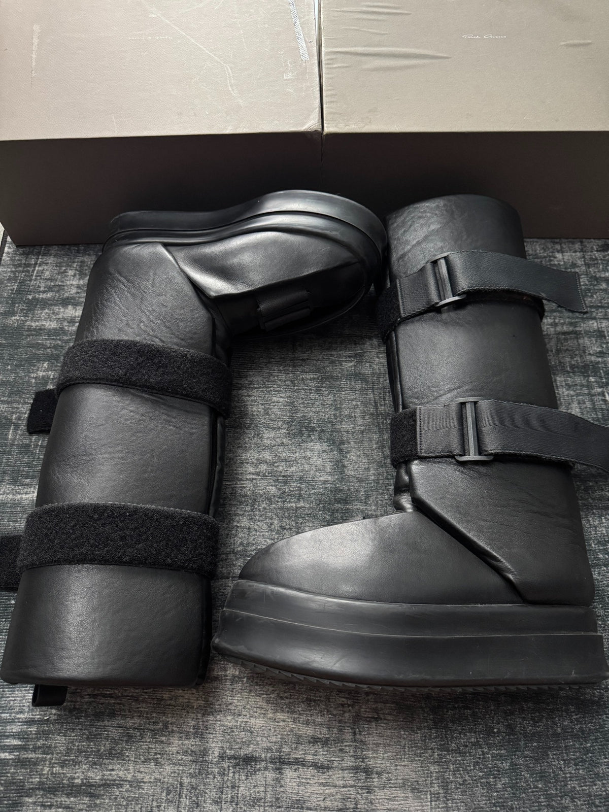 Rick Owens 23FW Runway Splint Panel Platform Boots