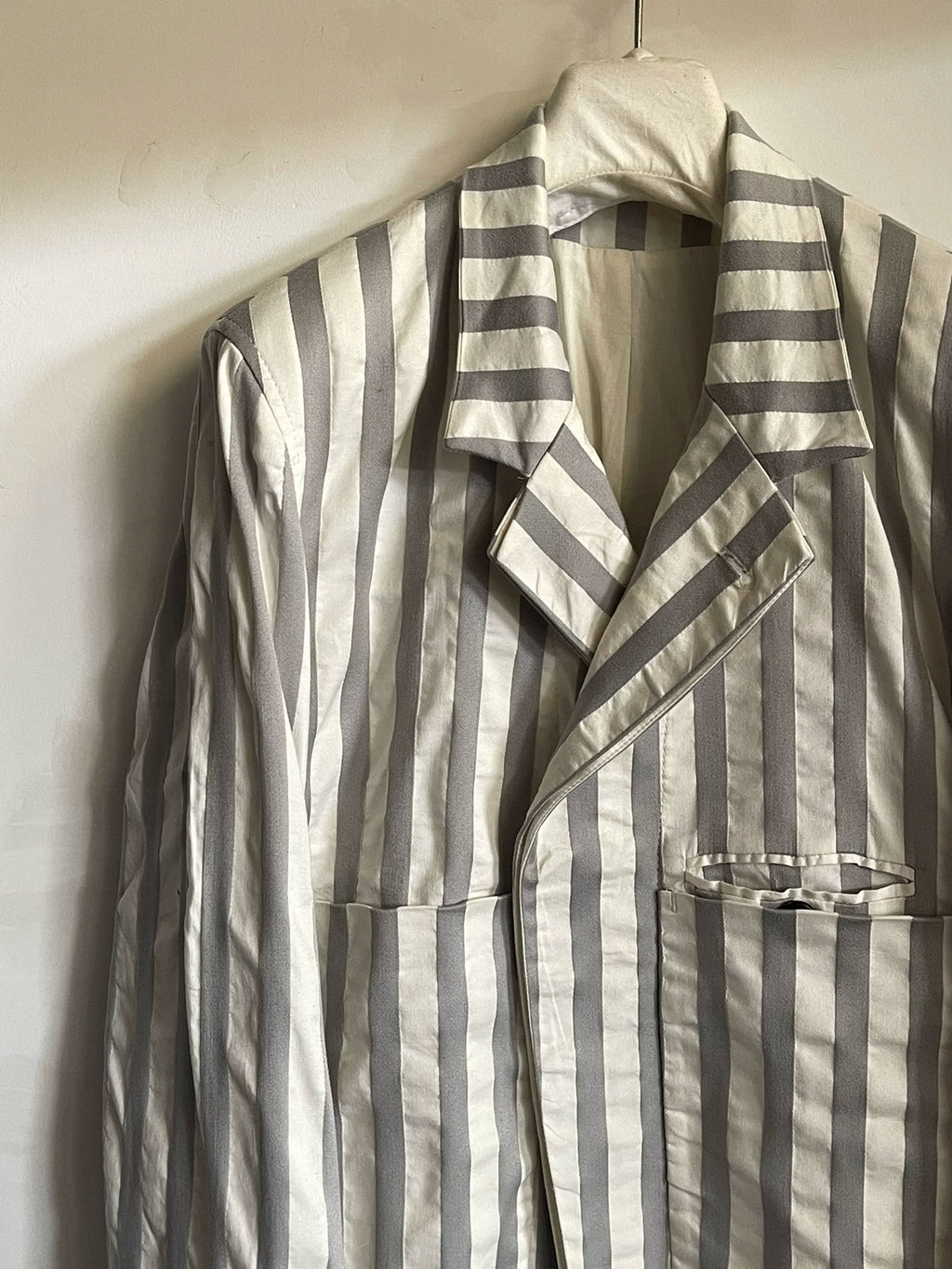 Ann Demeulemeester Striped Cotton Nylon Blazer