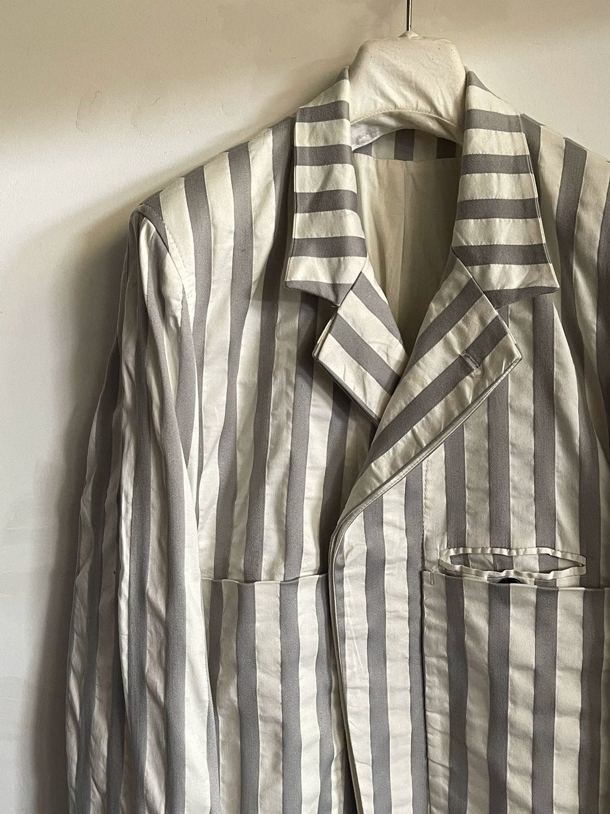 Ann Demeulemeester Striped Cotton Nylon Blazer