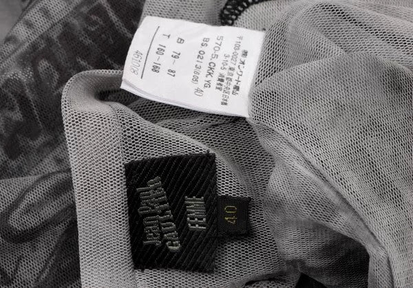 Jean Paul Gaultier Vintage Grey Patterned Mesh Top