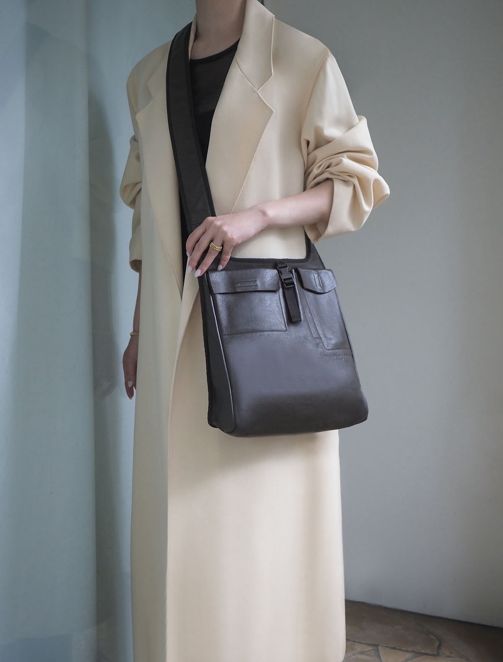 Miu Miu 1999s Leather Buckle Mesh Crossbody Bag