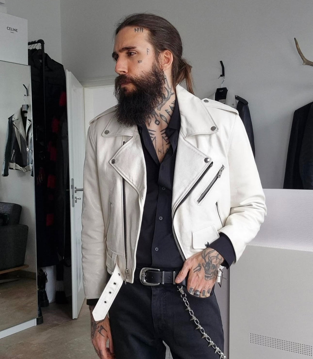 Celine 2019FW Leather Cropped Biker Jacket