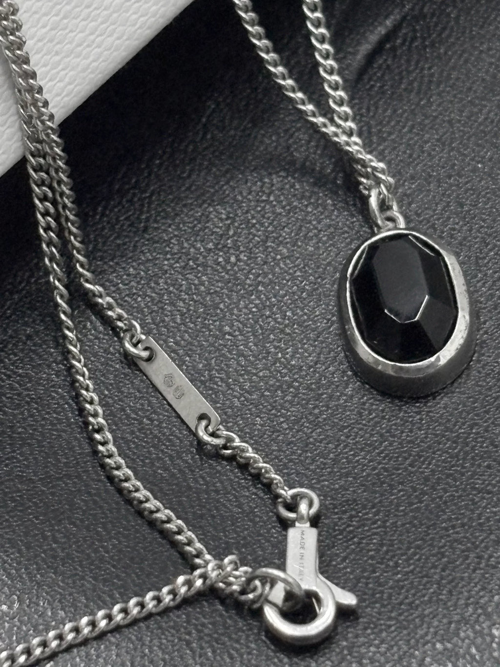 Celine Black Onyx 925 Silver Necklace by Hedi Slimane