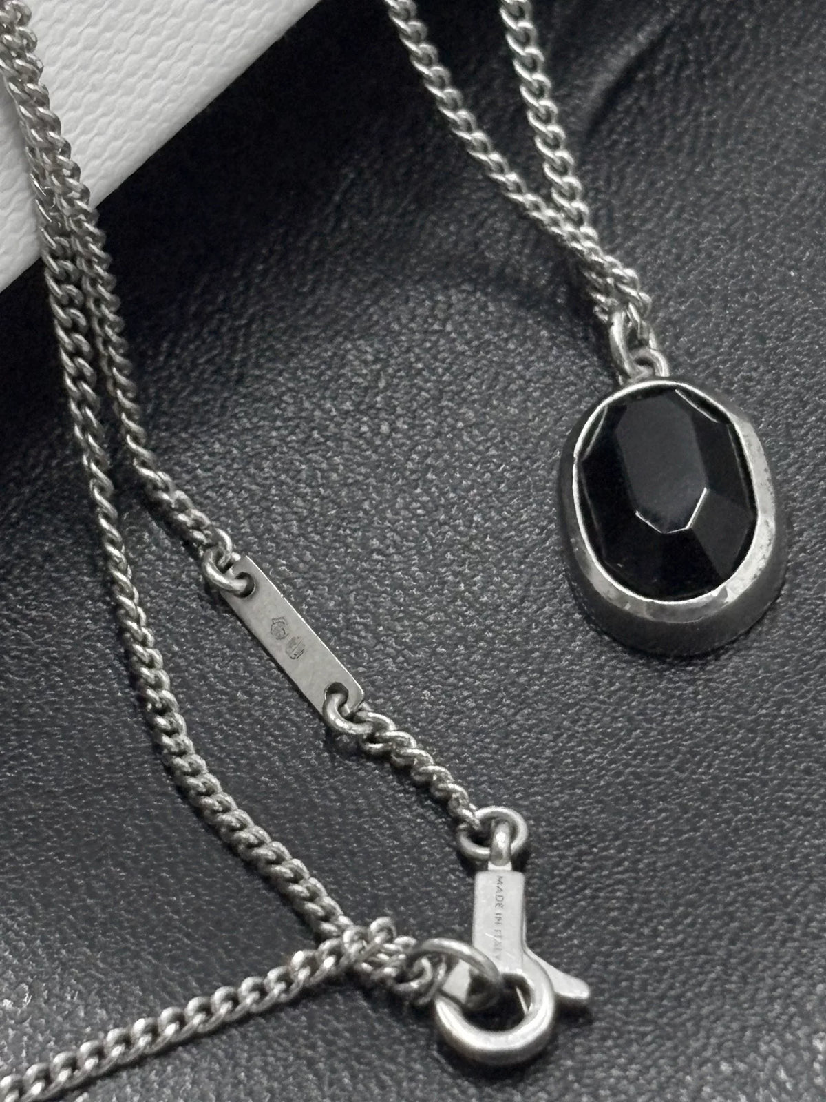 Celine Black Onyx 925 Silver Necklace by Hedi Slimane
