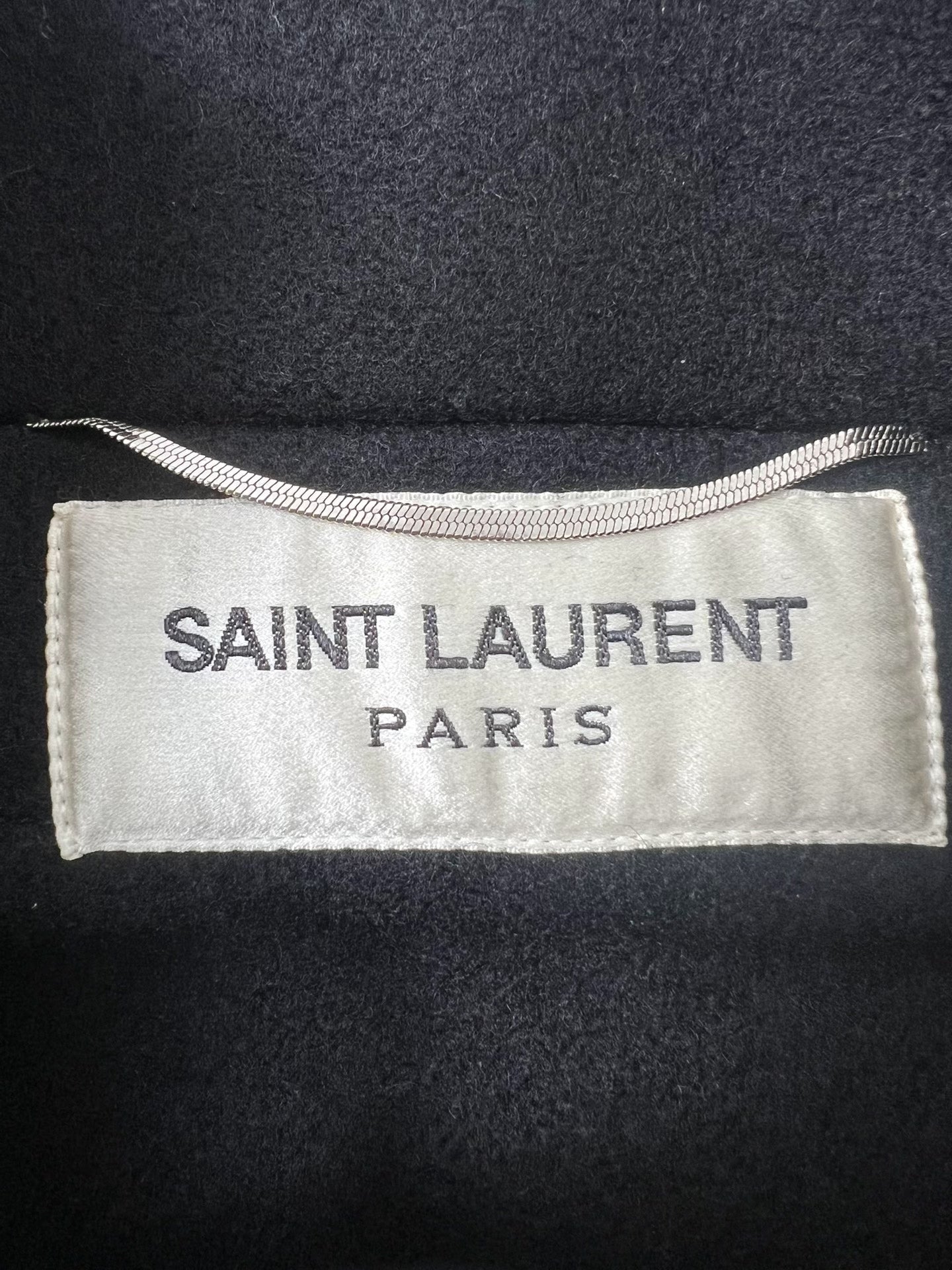 Saint Laurent Slp15fw Black Single-Breasted Wool Coat