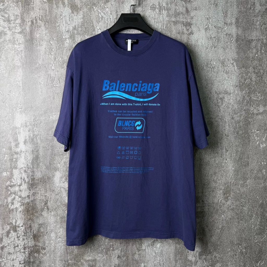 Balenciaga Paris eco-friendly letter slogan short-sleeve