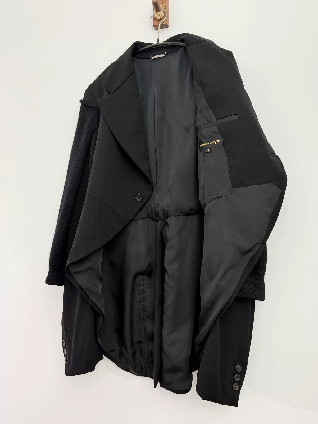 Comme Des Garçons AW14 Deconstructed Double-Layer Sleeve Wool Suit Jacket