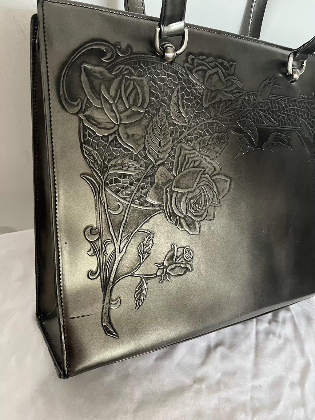 Jean Paul Gaultier Gun Flower Rose Silver Handbag