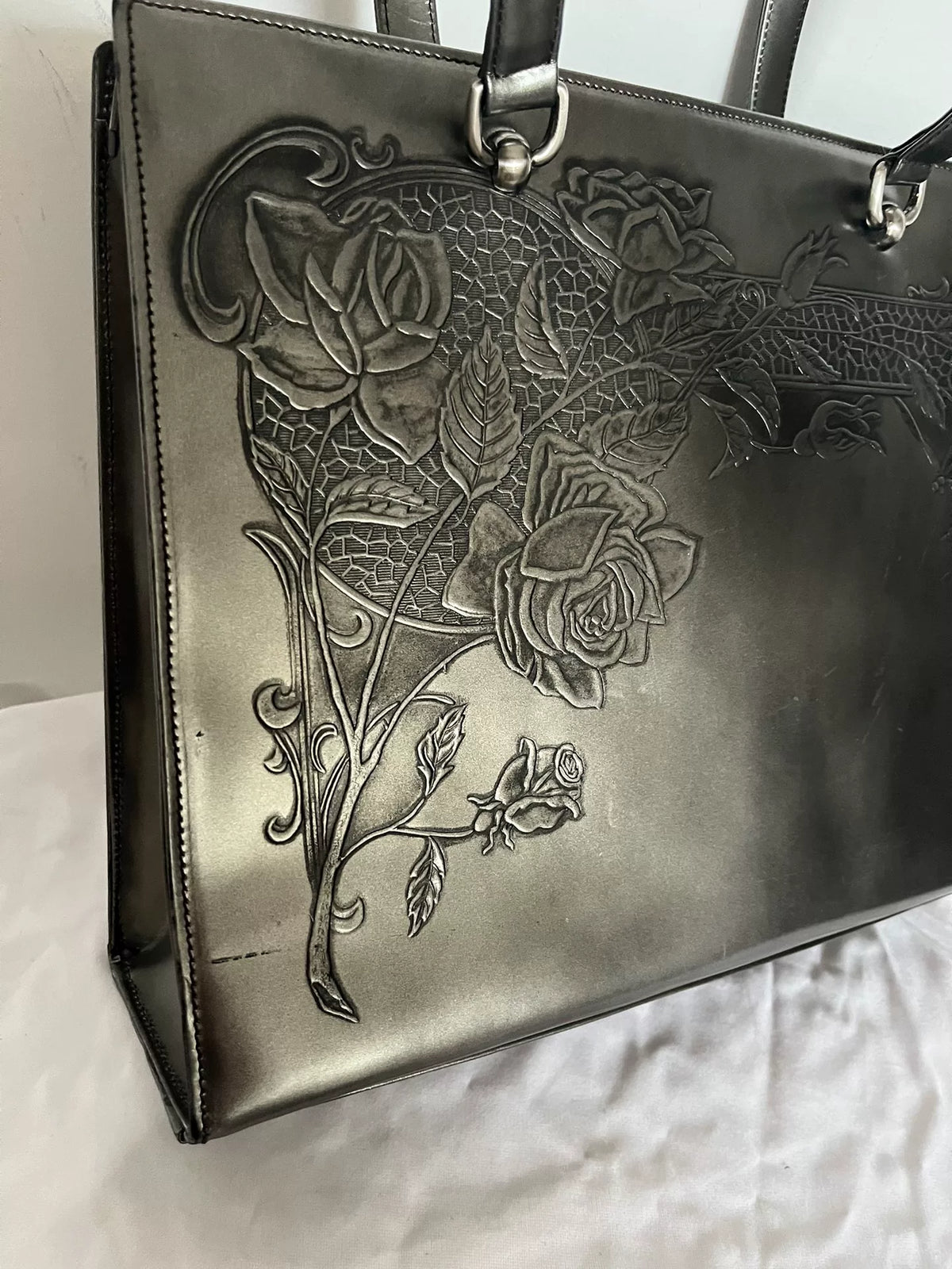 Jean Paul Gaultier Gun Flower Rose Silver Handbag
