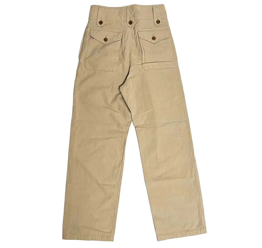 Visvim 21SS Coronel P37 Cotton Beige Drawstring Distressed Pants