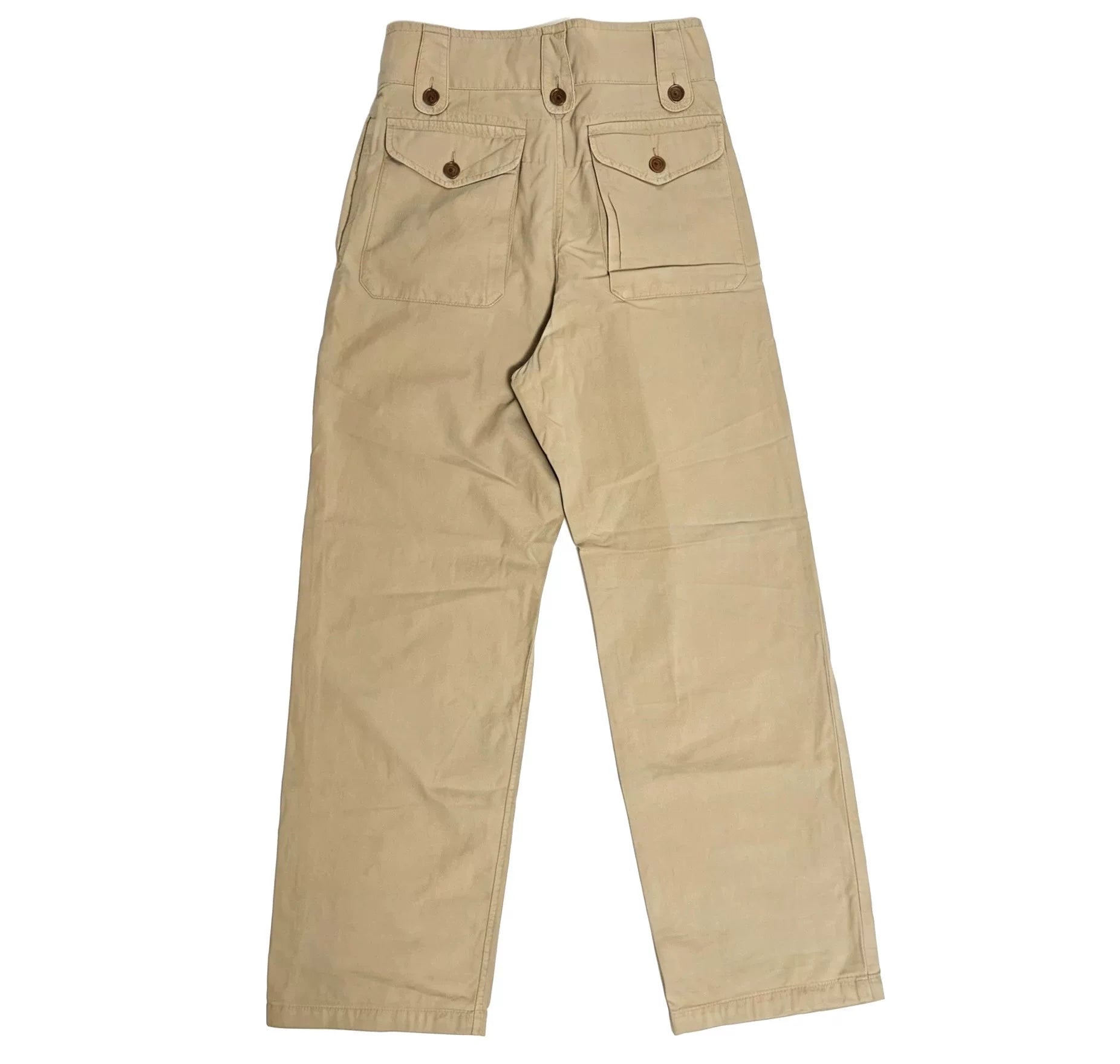 Visvim 21SS Coronel P37 Cotton Beige Drawstring Distressed Pants
