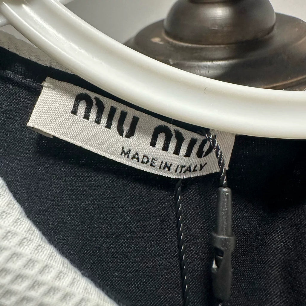 Miu Miu Embroidered Logo Short Sleeve Shirt