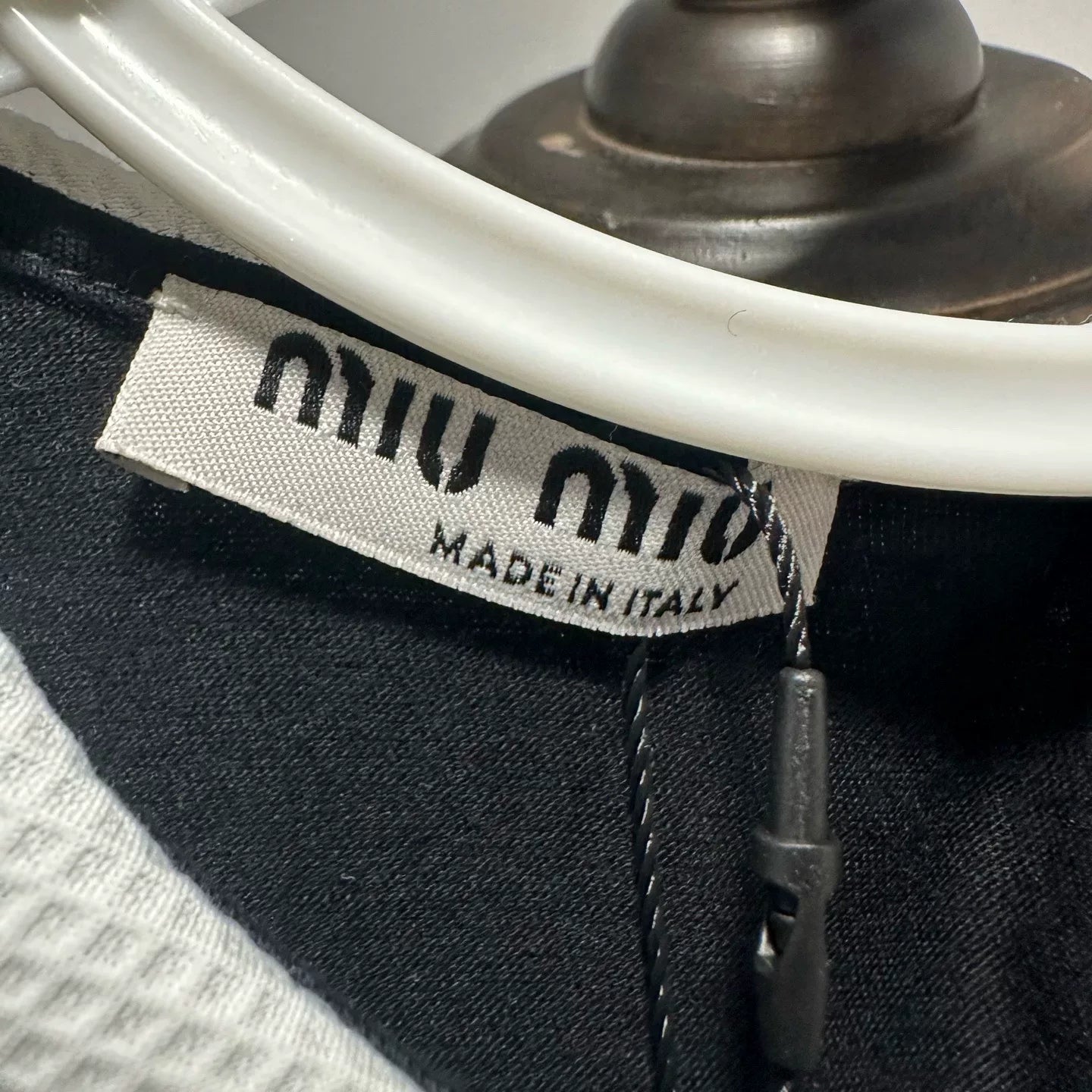 Miu Miu Embroidered Logo Short Sleeve Shirt