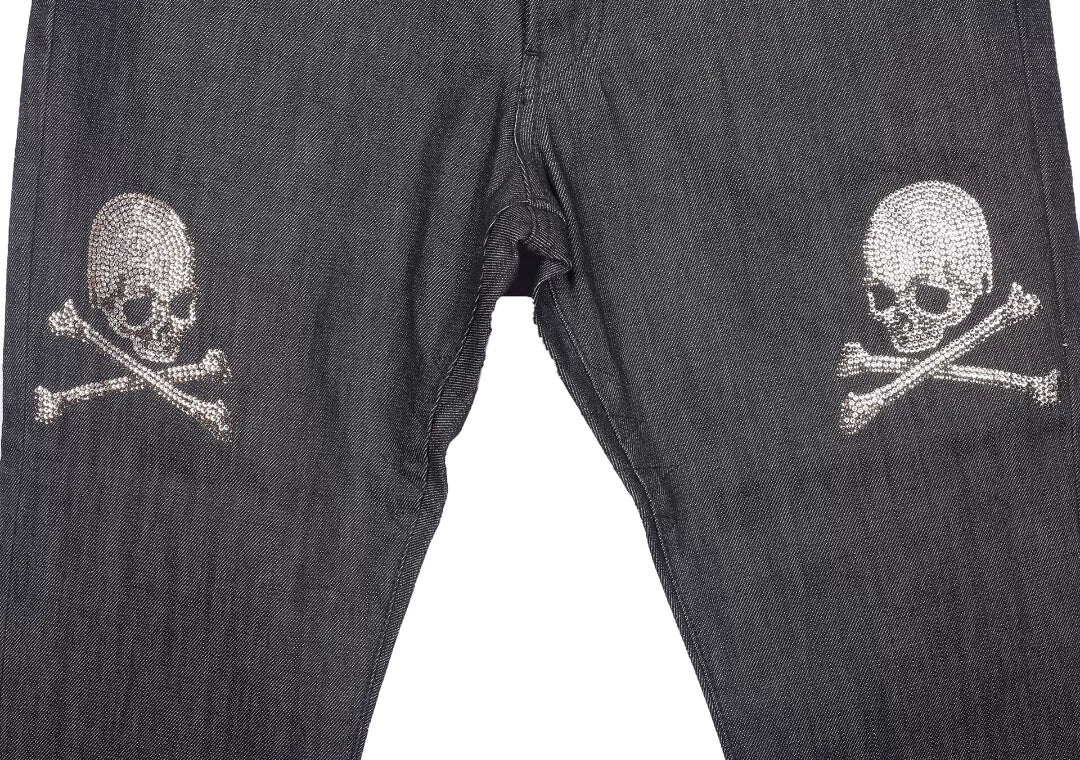 Mastermind Japan Rhinestone Mainline 14SS Gold Isetan On Jeans