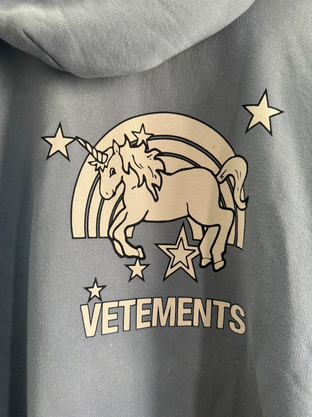 Vetements Blue Unicorn Hoodie