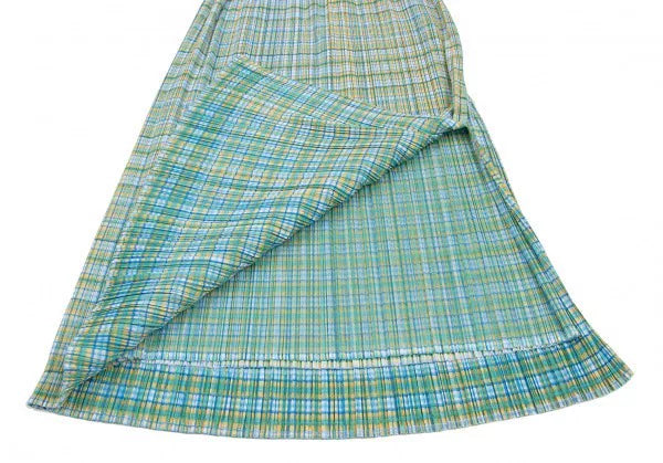 Issey Miyake Vintage Green Plaid Pleated Skirt