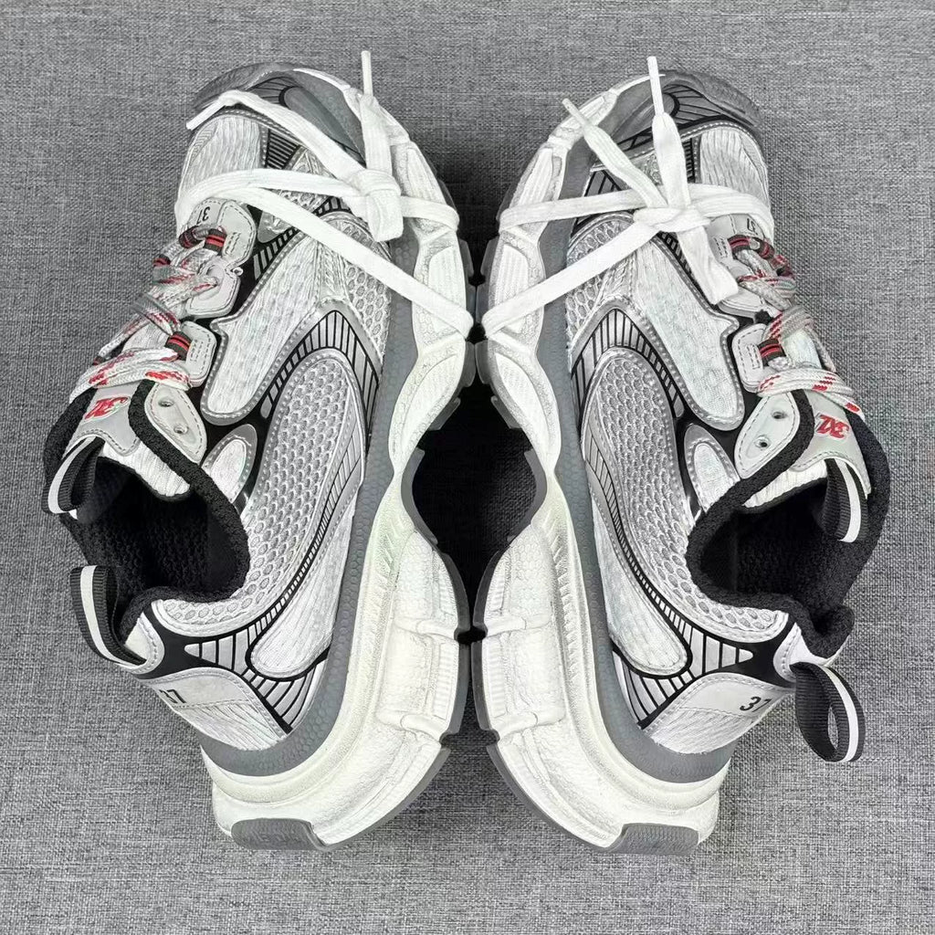 Balenciaga 3XL Grey Red Distressed Sneakers
