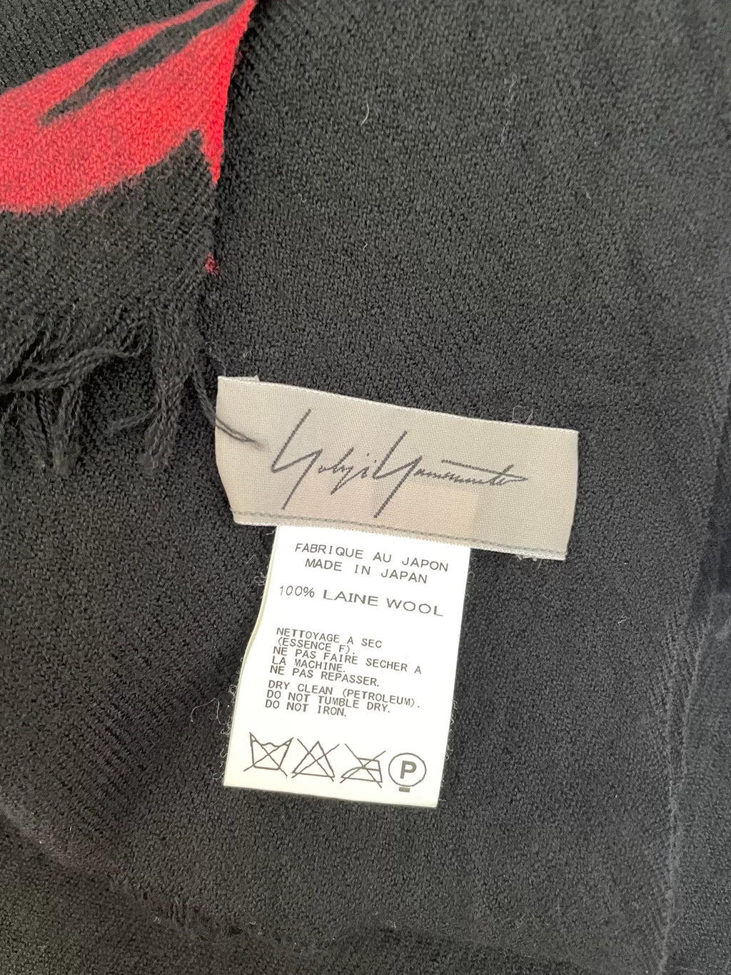 Yohji Yamamoto Red Leaf Signature Scarf