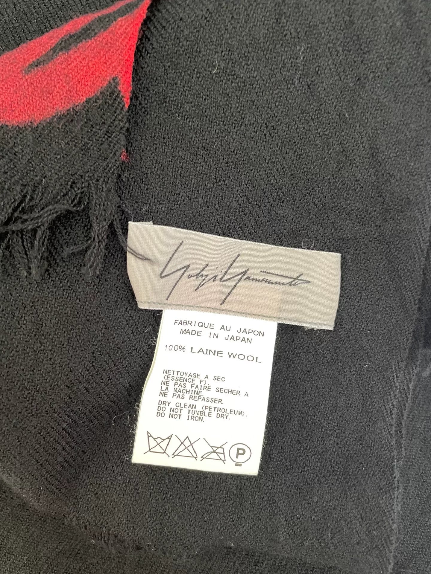 Yohji Yamamoto Red Leaf Signature Scarf