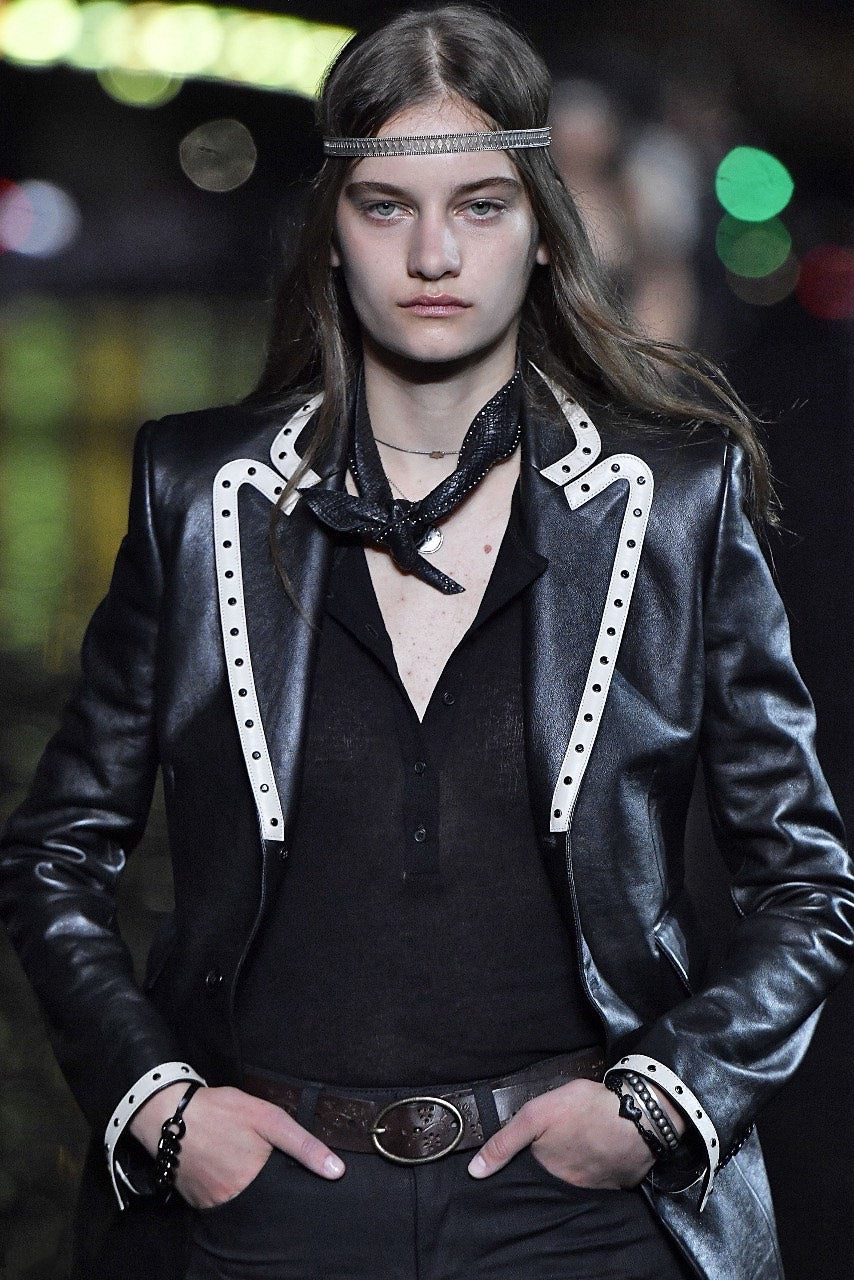Saint Laurent Slp19ss Black White Studded Suit