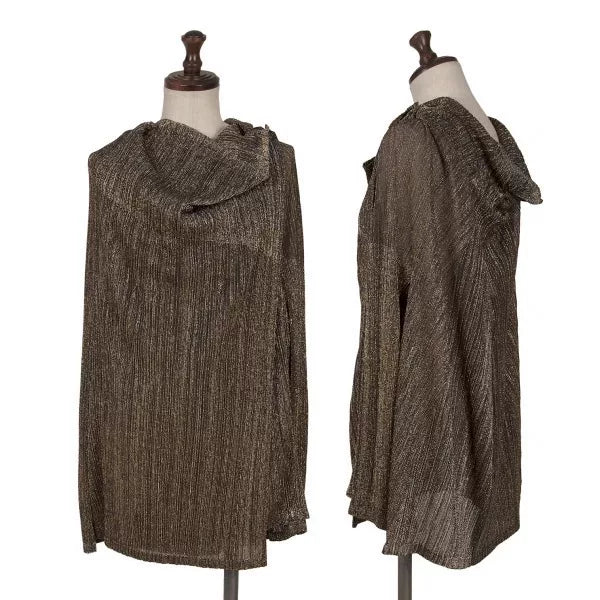 Issey Miyake Vintage Gold Shiny Pleated Top