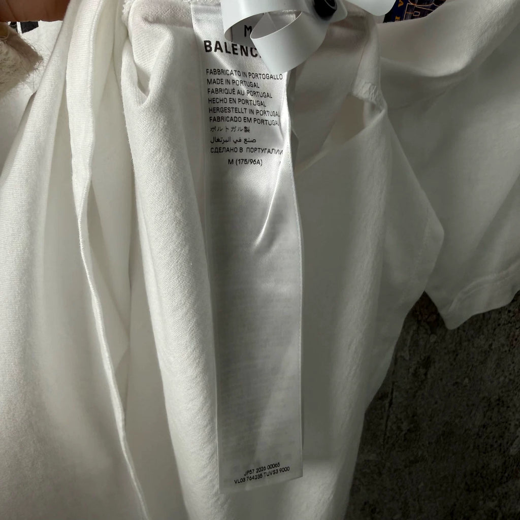 Balenciaga Collage Slogan Print Short Sleeve Top