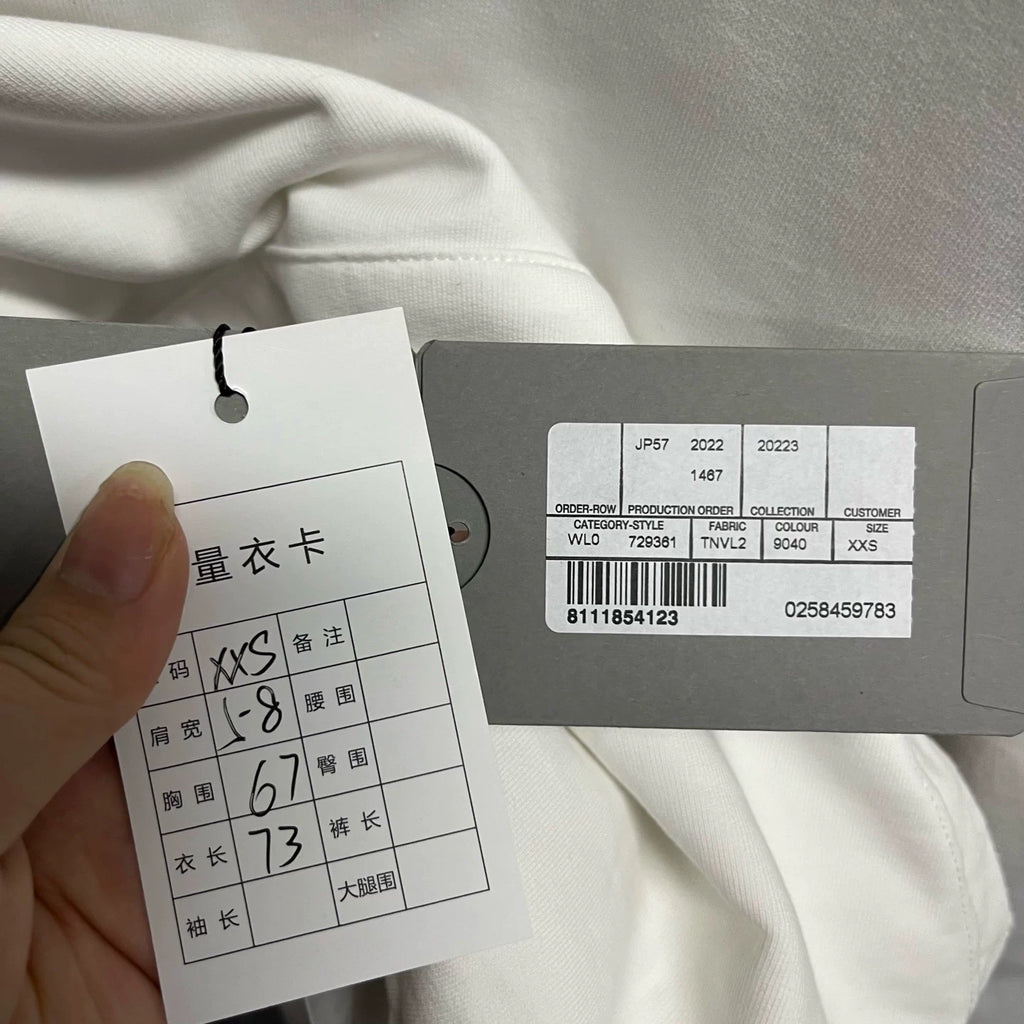 Balenciaga White Logo Print Hooded Sweater