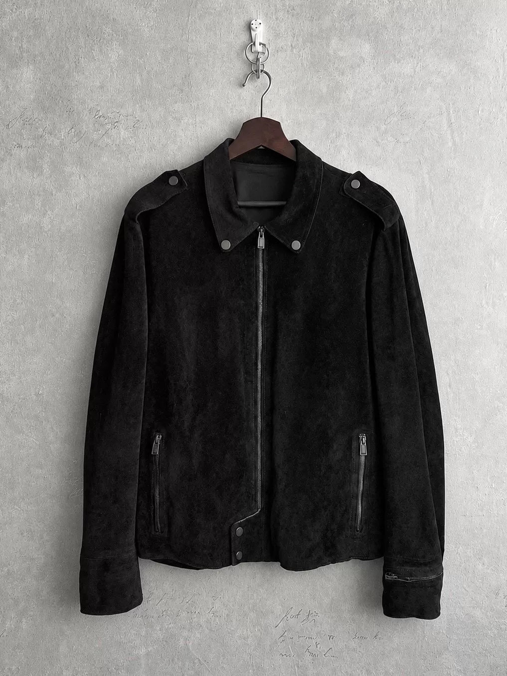Balenciaga 15AW Black Suede Leather Jacket