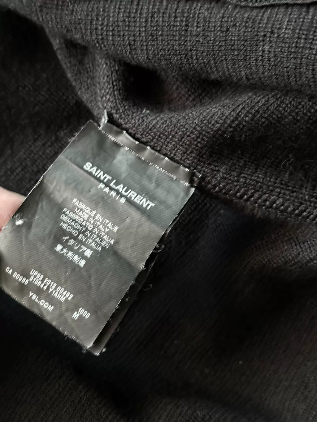 Saint Laurent Paris 13SS Black Leather Elbow Patch Detachable Hood Zip-Up Hoodie by Hedi Slimane