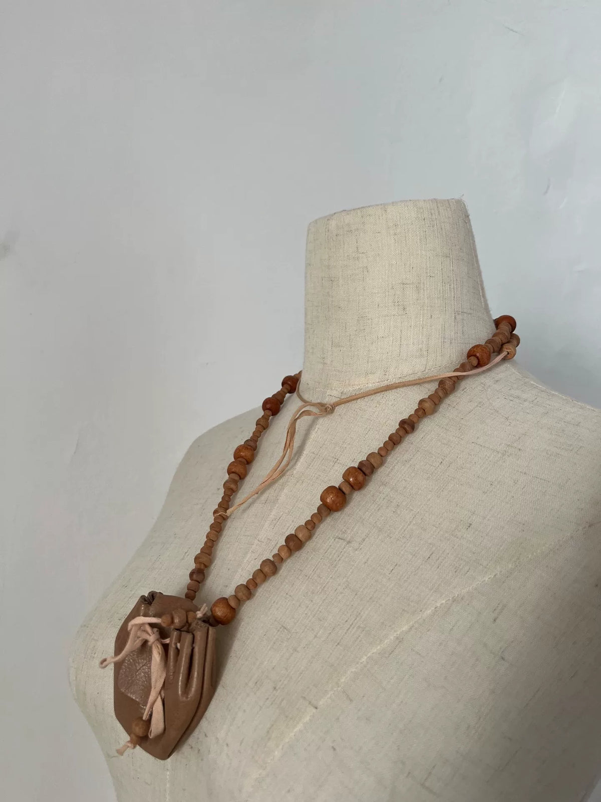 ann demeulemeester necklace wooden beads brown