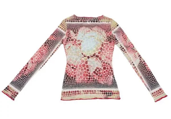 Jean Paul Gaultier Vintage Orange Polka Dot Mesh Top