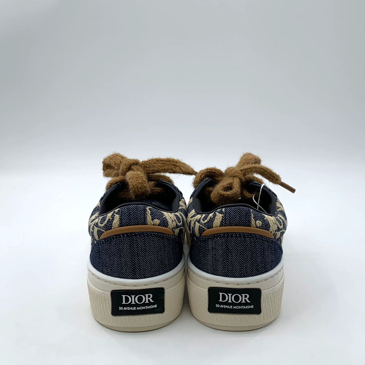 Dior B33 Spin Navy Blue Logo Jacquard All-Over Print Lace-Up Chunky Sneakers