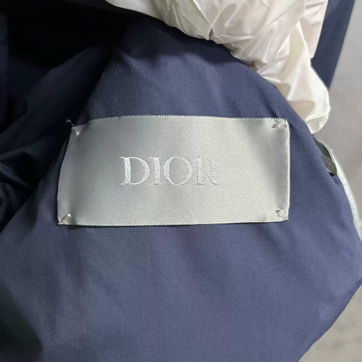 Dior Navy Blue Quilted Stand-Collar Down Jacket
