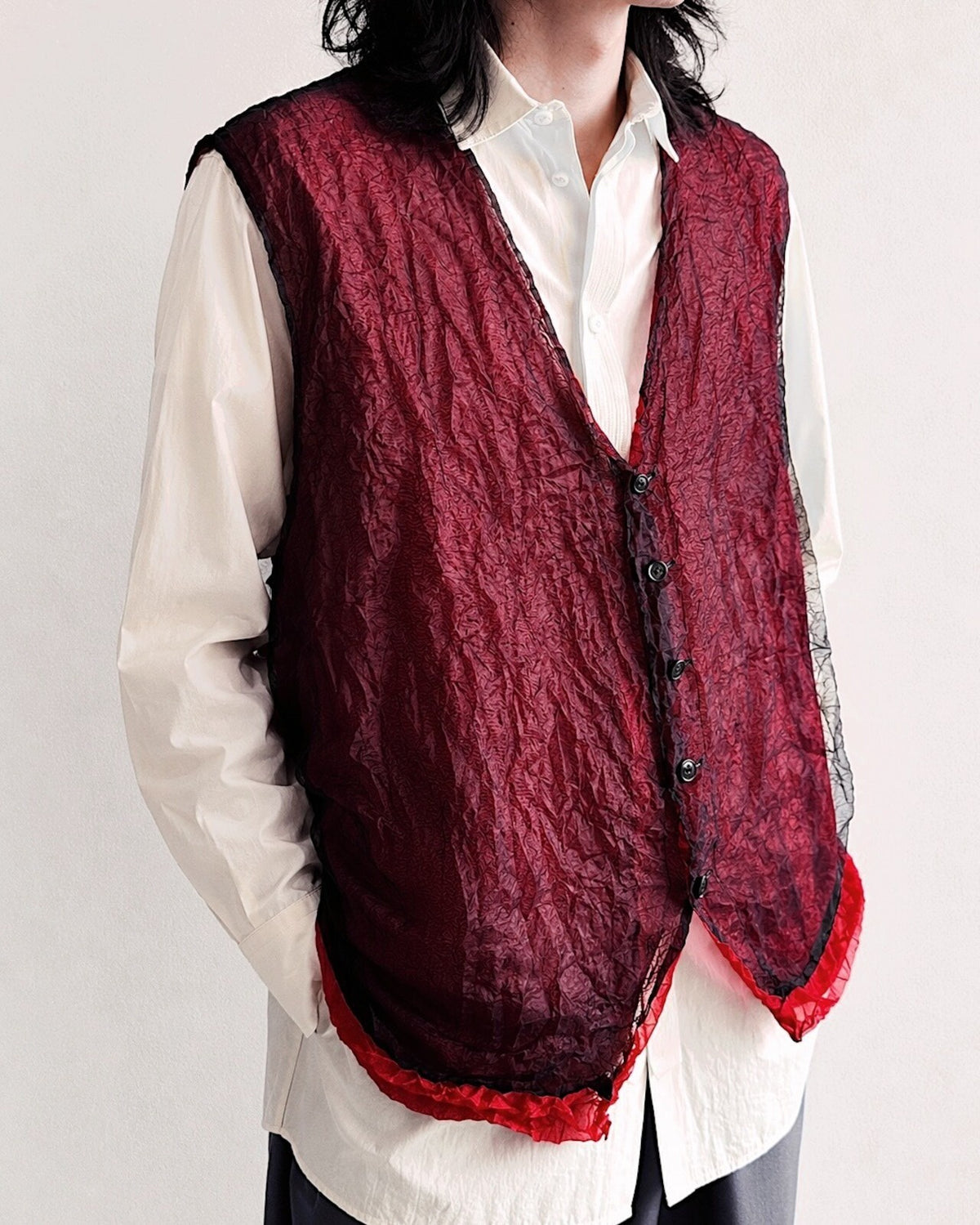 Issey Miyake Double-Layer Pleated Vest